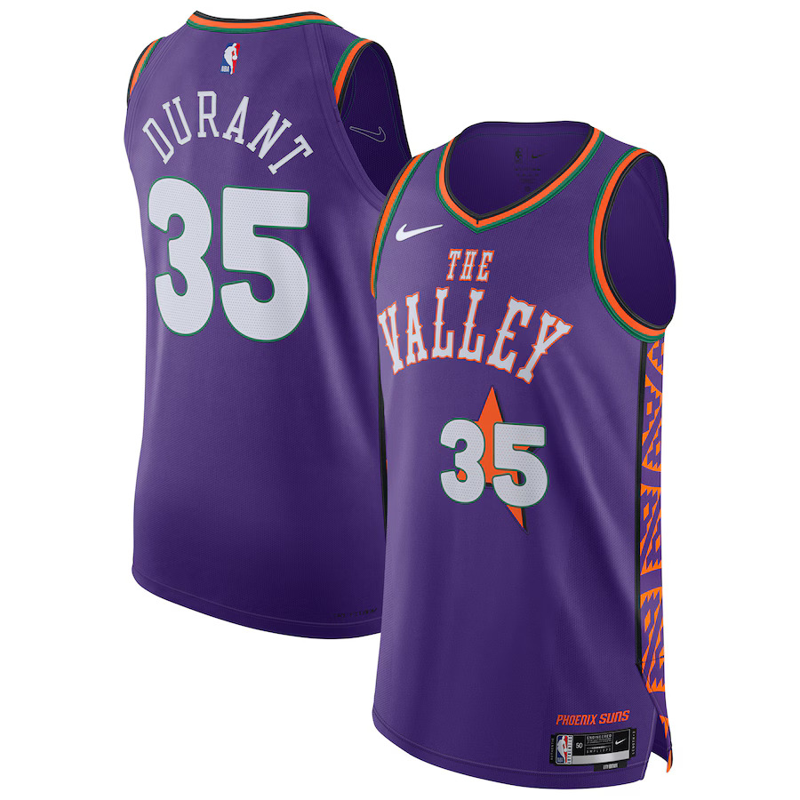 Men Phoenix Suns #35 Kevin Durant Nike Purple City Edition 2024-25 Authentic Player NBA Jersey->->NBA Jersey